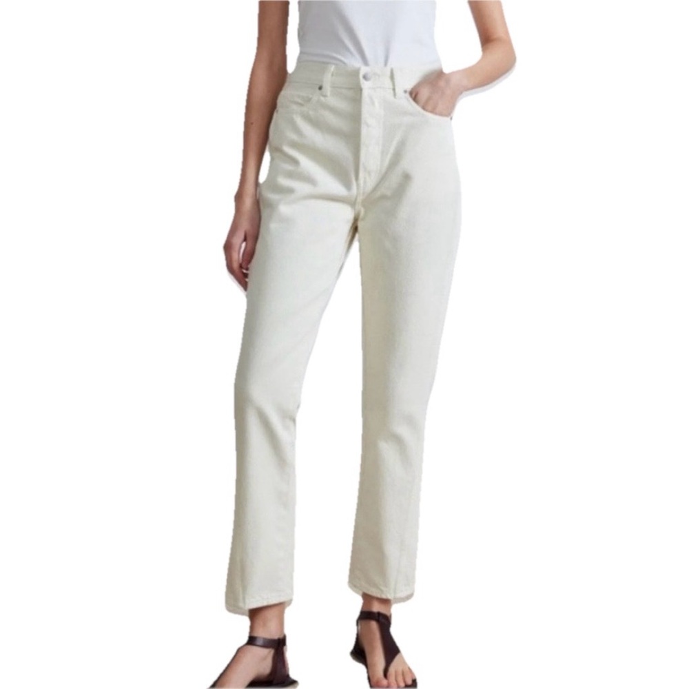 Apiece Apart Camilla Jean Ecru Women’s Cream Straight Leg Cotton Jeans Size 30